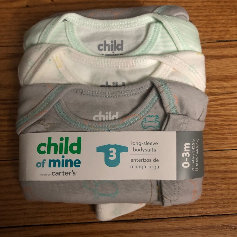 Child of mine made of cater long sleeve onesies.